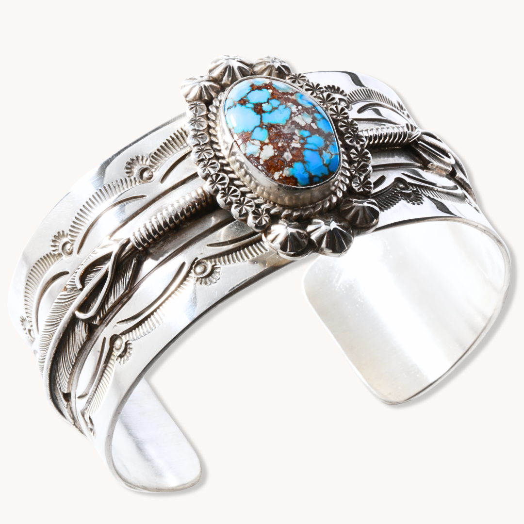 Golden Hills Cuff Bracelet with Feather Accents
