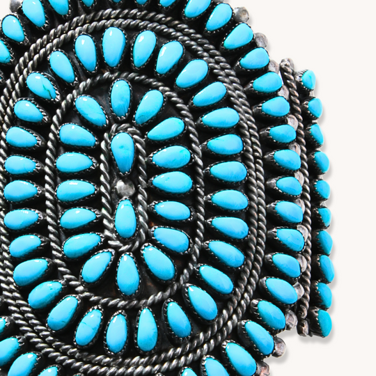 Classic Turquoise Cluster Cuff Bracelet