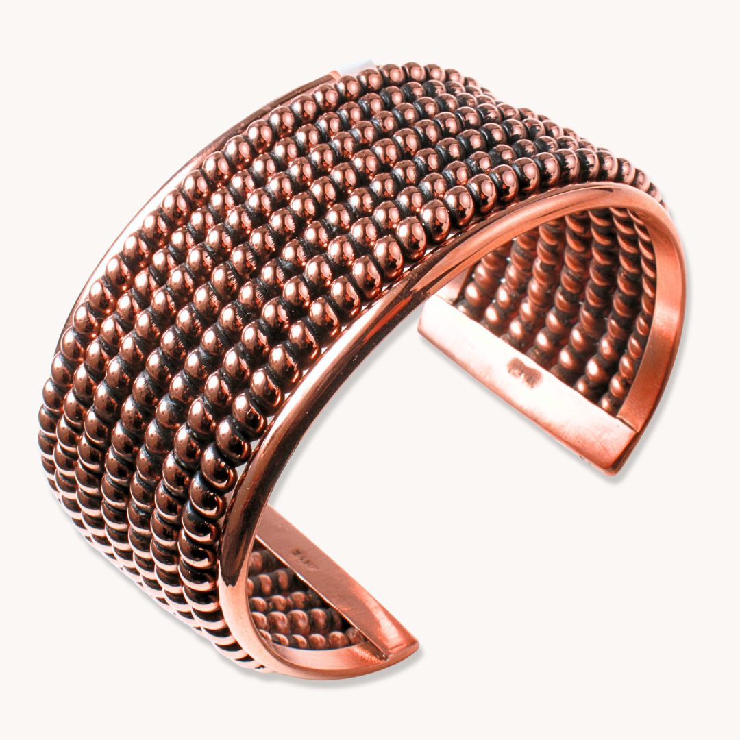 Copper Twist Wire Wide Cuff Bracelet