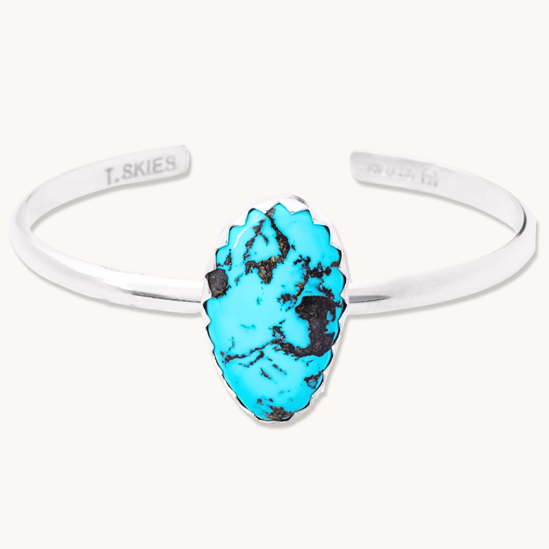 Turquoise Bracelets with Hand-Cut Bezel