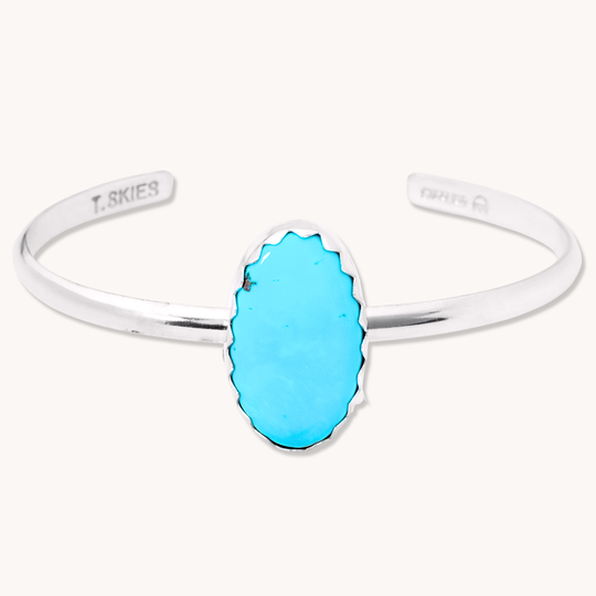 Turquoise Bracelets with Hand-Cut Bezel