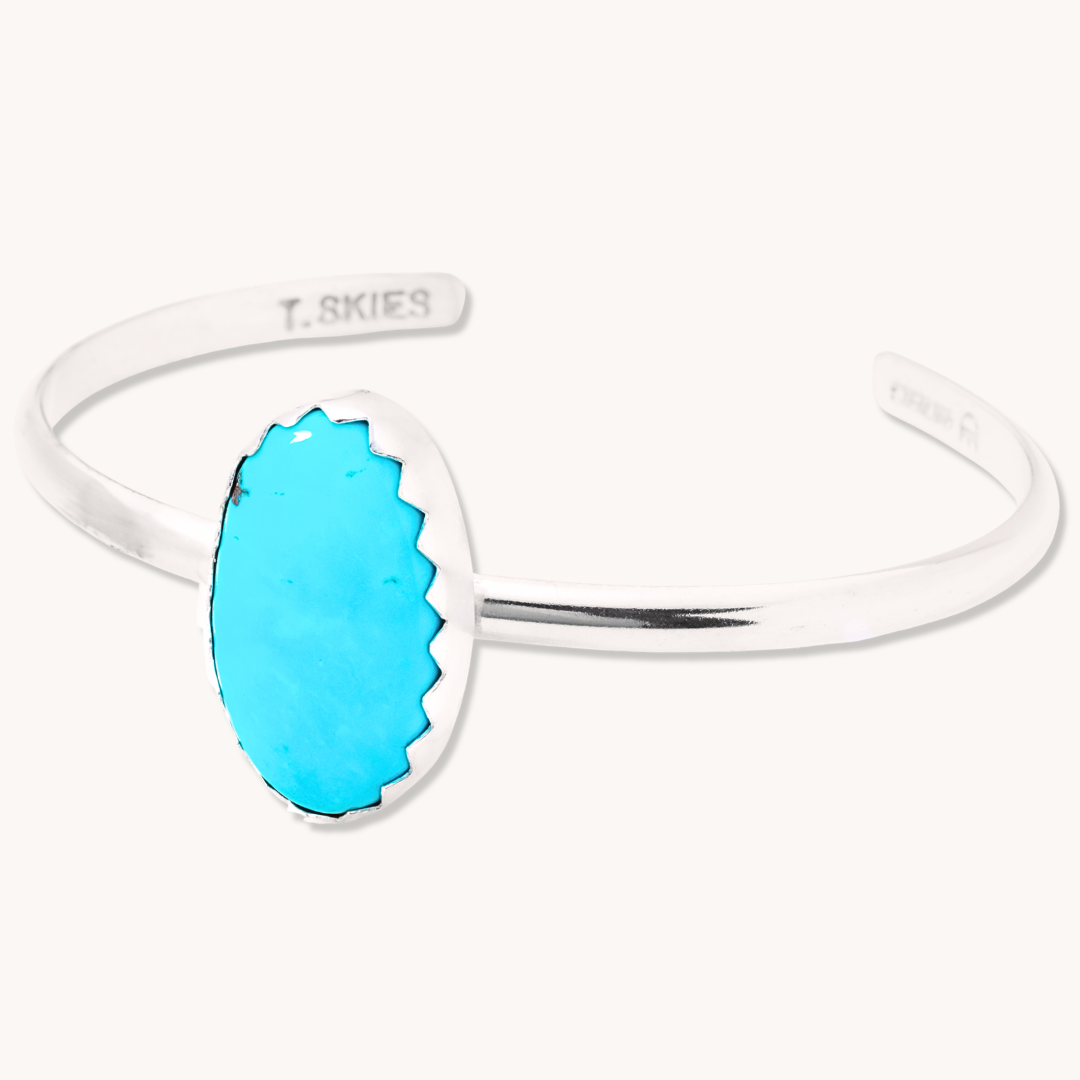 Turquoise Bracelets with Hand-Cut Bezel