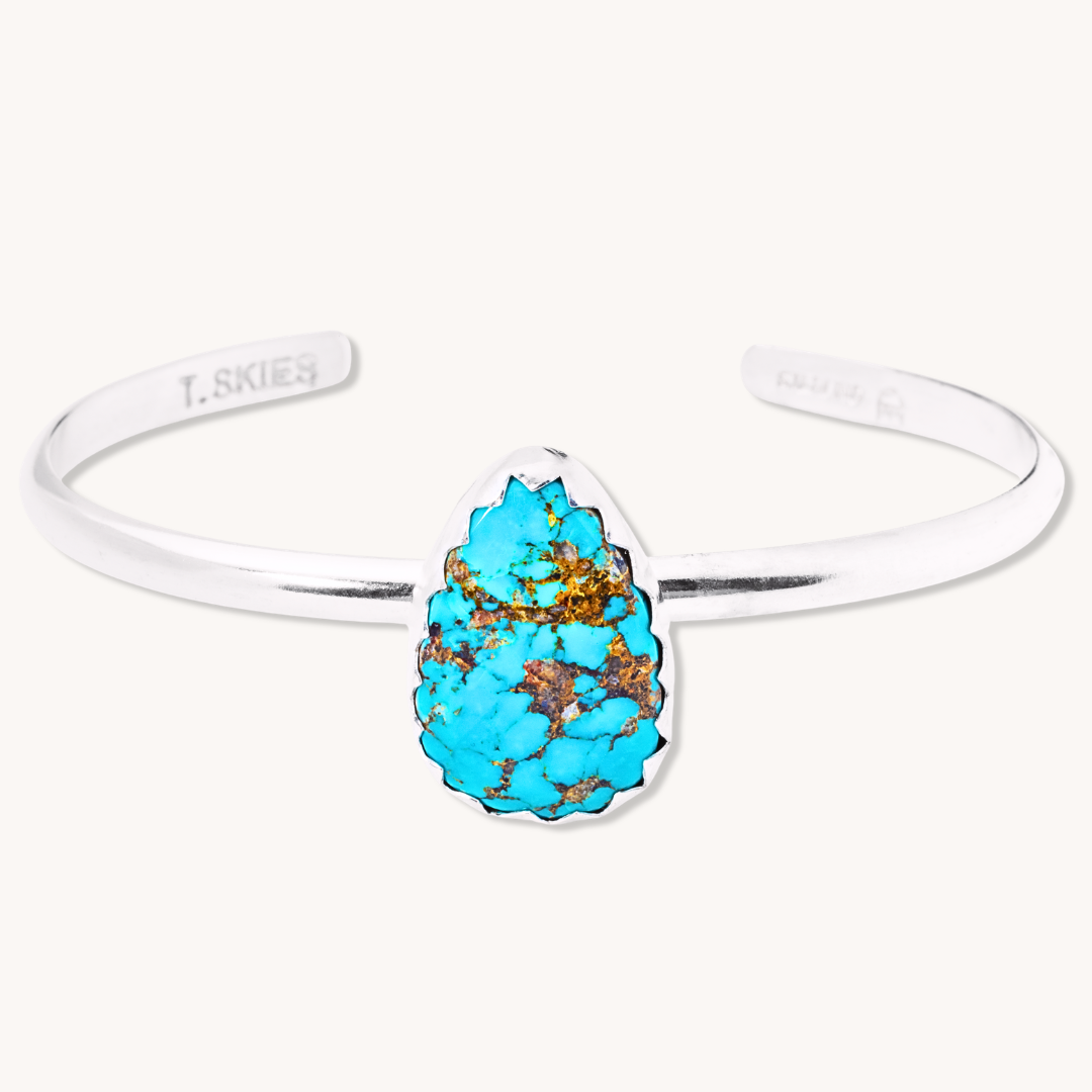 Turquoise Bracelets with Hand-Cut Bezel