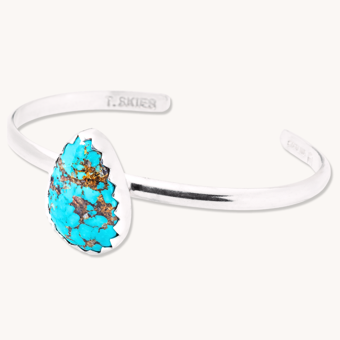Turquoise Bracelets with Hand-Cut Bezel