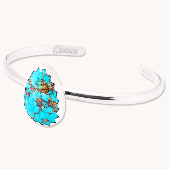 Turquoise Bracelets with Hand-Cut Bezel
