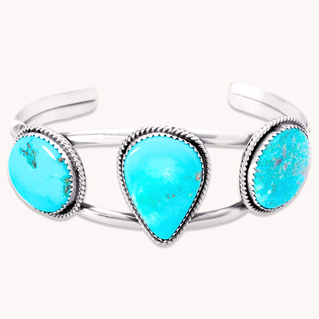 3-Stone Turquoise Shank Bracelet