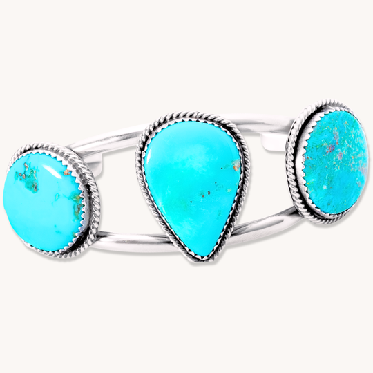 3-Stone Turquoise Shank Bracelet