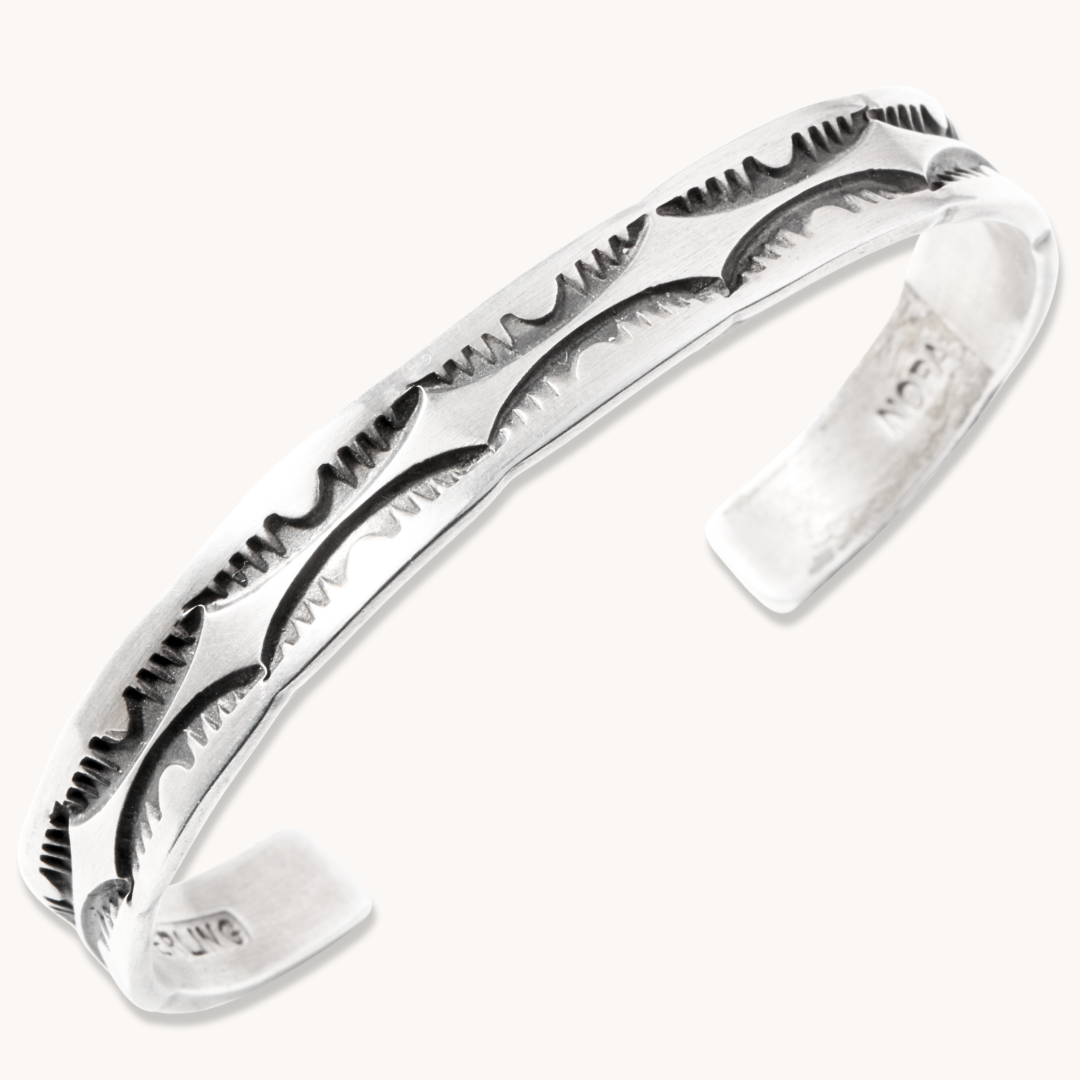 Stamped Sterling Silver Stackable Cuff