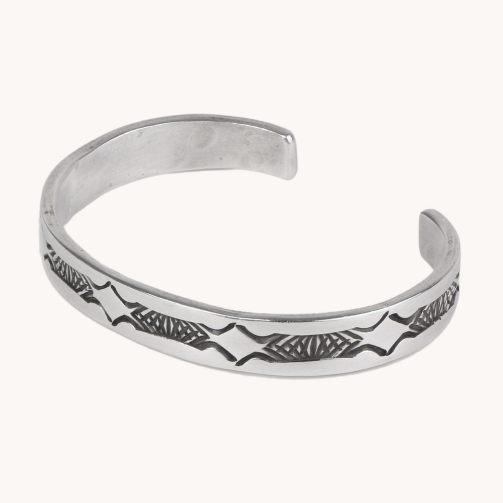 Nora Stamped Silver Cuff