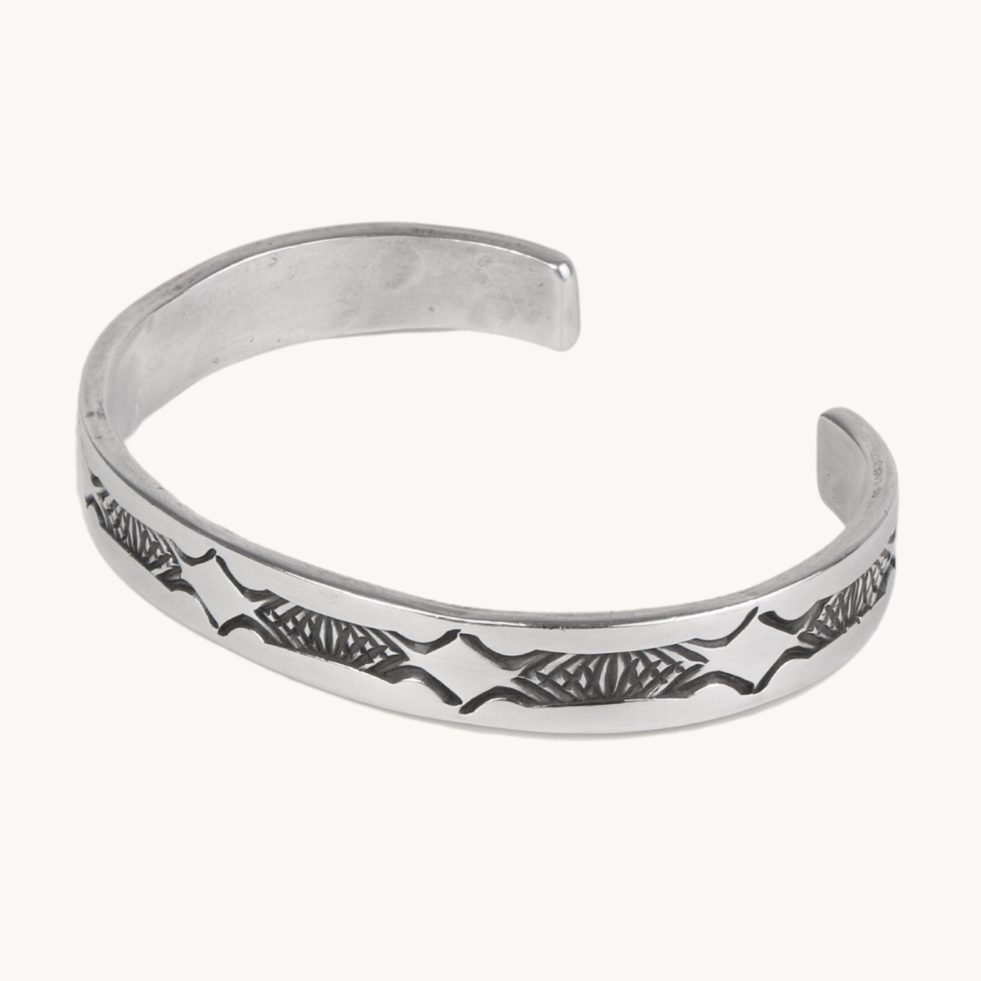 Nora Stamped Silver Cuff