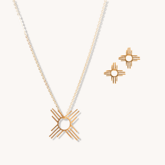 Enchantment: Gold Petite Pendant & Zia Studs