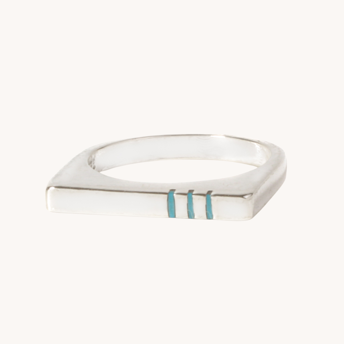 Square Silver Ring, Turquoise | T.Skies Jewelry