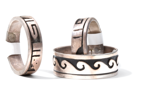 Vintage Hopi Silver Overlay Rings
