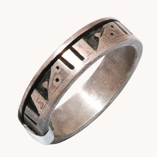 Vintage Hopi Silver Overlay Rings