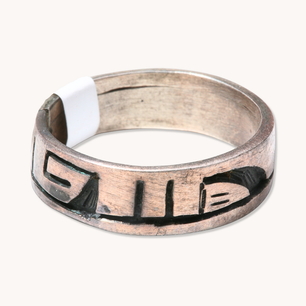 Vintage Hopi Silver Overlay Rings
