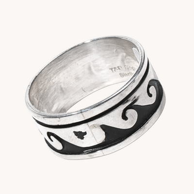 Silver Wave Overlay Ring