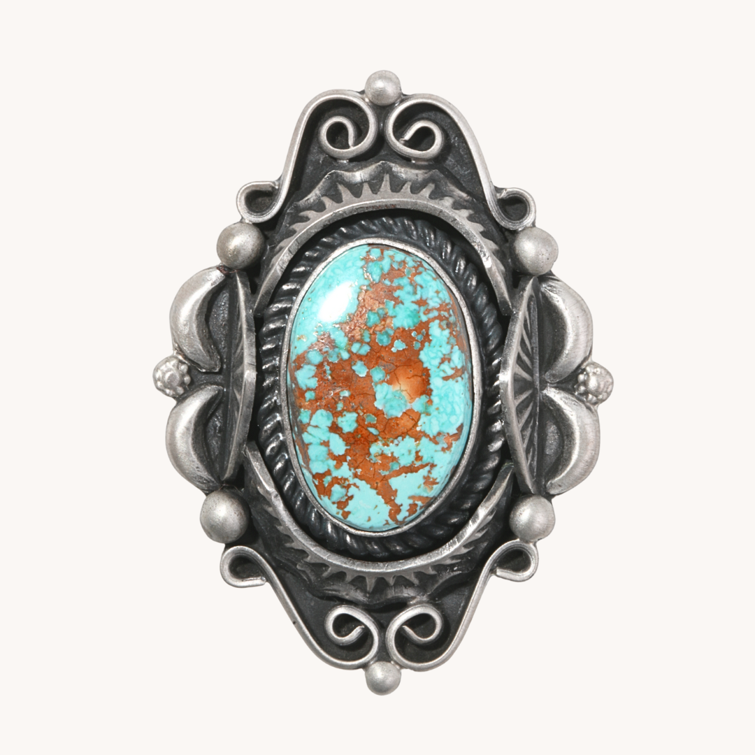 Number 8 Turquoise Adjustable Ring