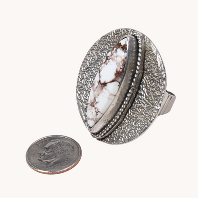 Wild Horse Ring with Reticulated Silver