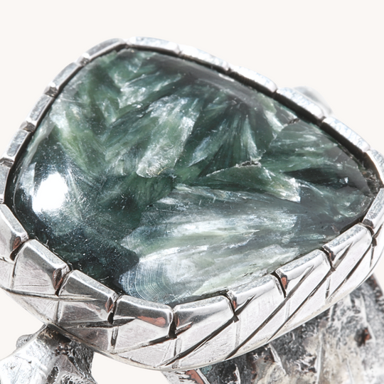 Men's Seraphenite Turtle Ring