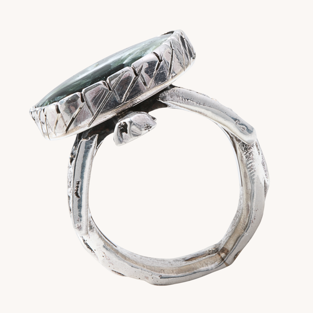 Men's Seraphenite Turtle Ring
