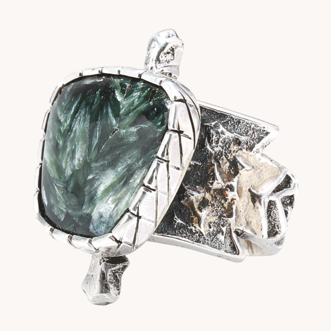 Men's Seraphenite Turtle Ring