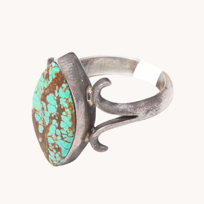 Curled Shank Turquoise Rings