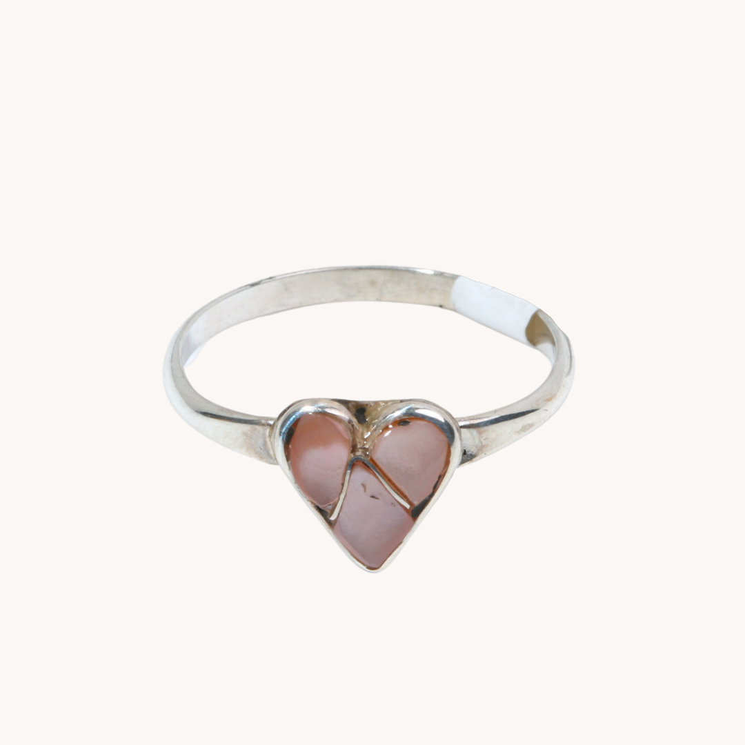 Channel Inlay Heart Ring