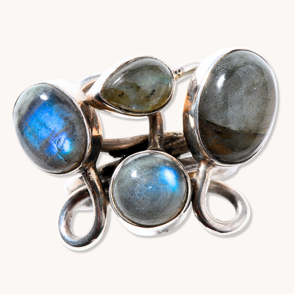 4-Stone Vintage Labradorite Ring