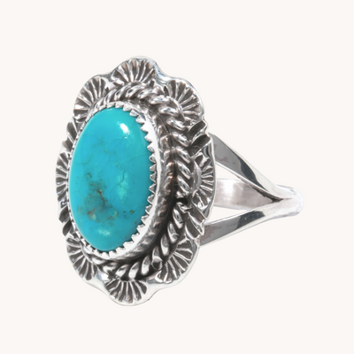 Hand-Stamped Turquoise Ring
