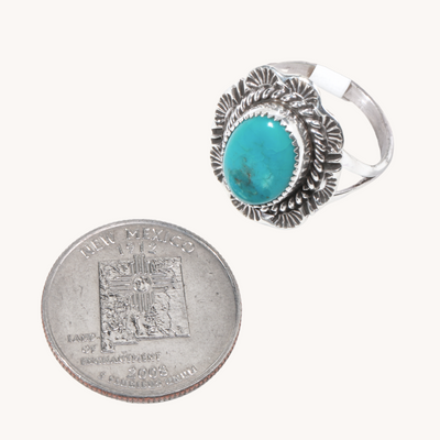 Hand-Stamped Turquoise Ring