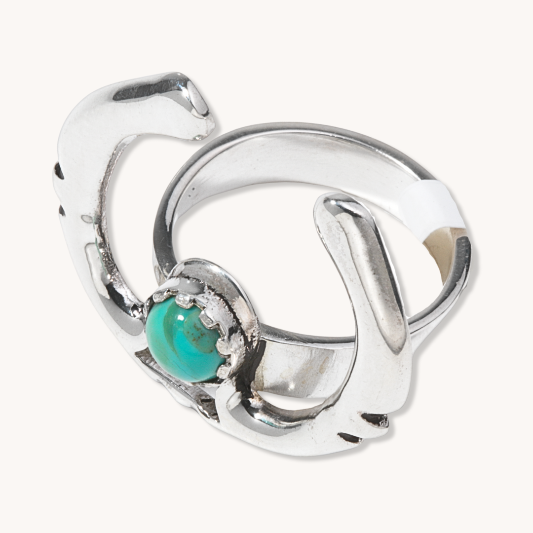 Horseshoe Turquoise Adjustable Ring