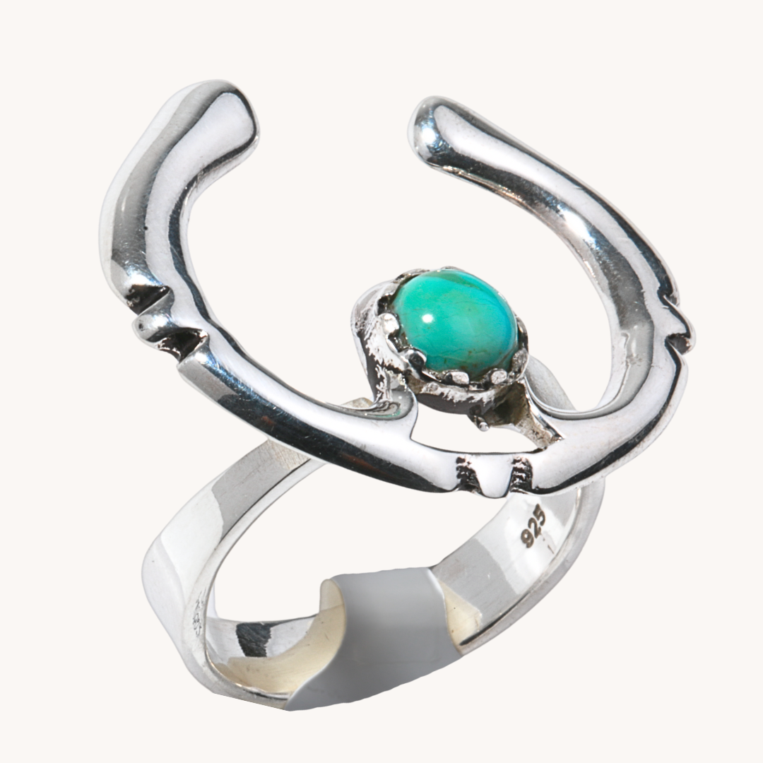 Horseshoe Turquoise Adjustable Ring