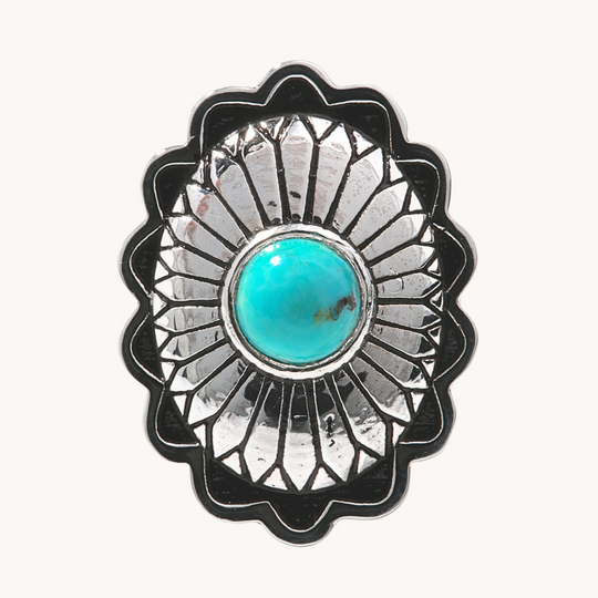 Turquoise Concho Adjustable Ring