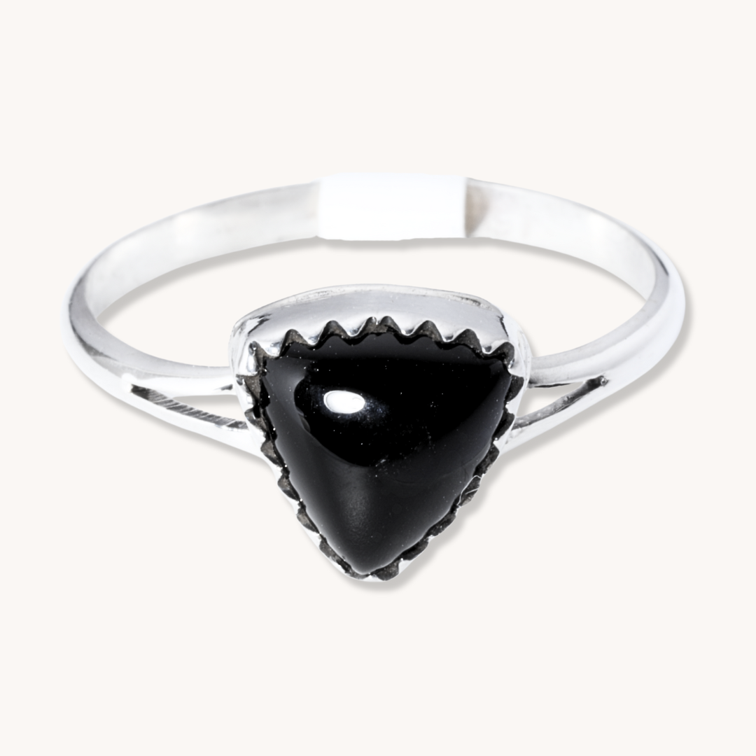 Simple Onyx Triangle Ring – T.Skies Jewelry