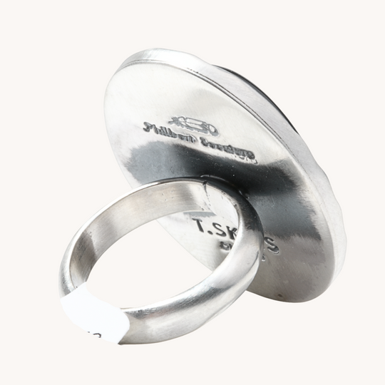 Onyx Ring with Stamped Border