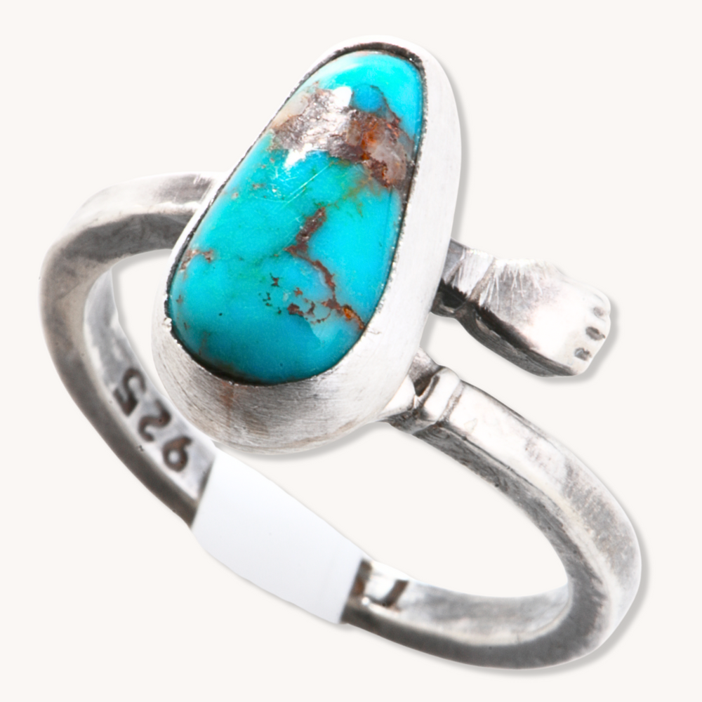 Turquoise Healing Hands Adjustable Ring