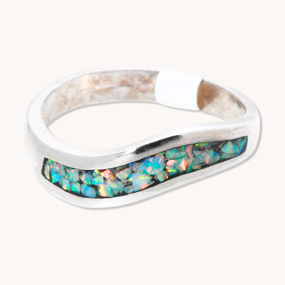 Opal Chip Inlay Rings