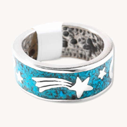 Celestial Turquoise Chip Inlay Ring
