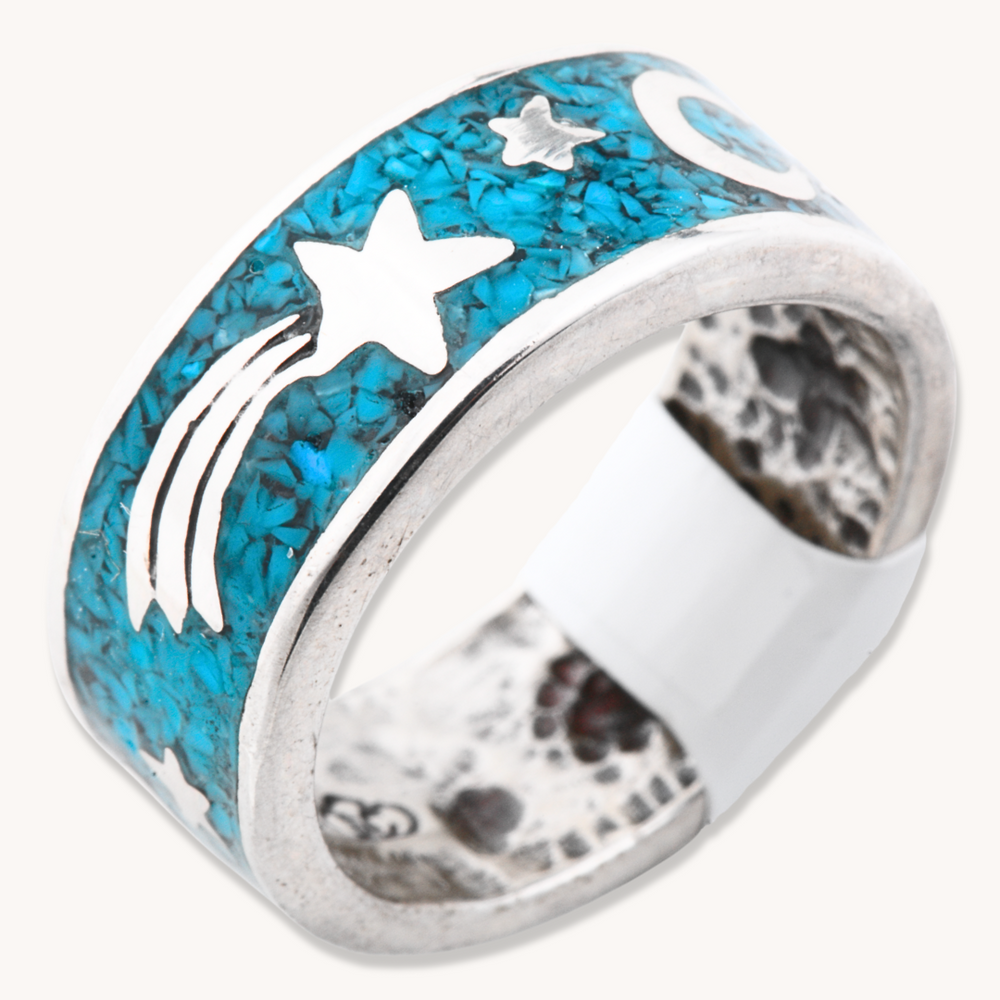 Celestial Turquoise Chip Inlay Ring