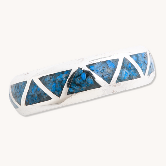 Denim Lapis Azteca-Style Ring