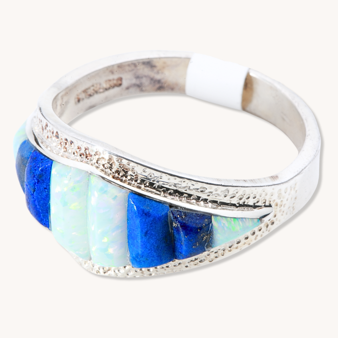 Opal and Lapis Inlay Ring