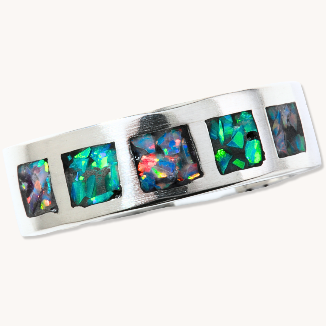 Opal Inlay Row Ring