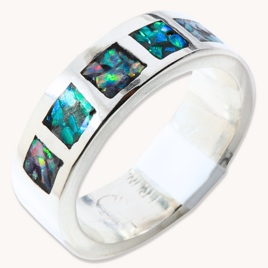 Opal Inlay Row Ring