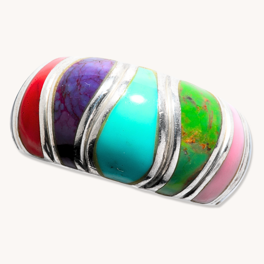 Vintage Multi-Stone Inlay Ring