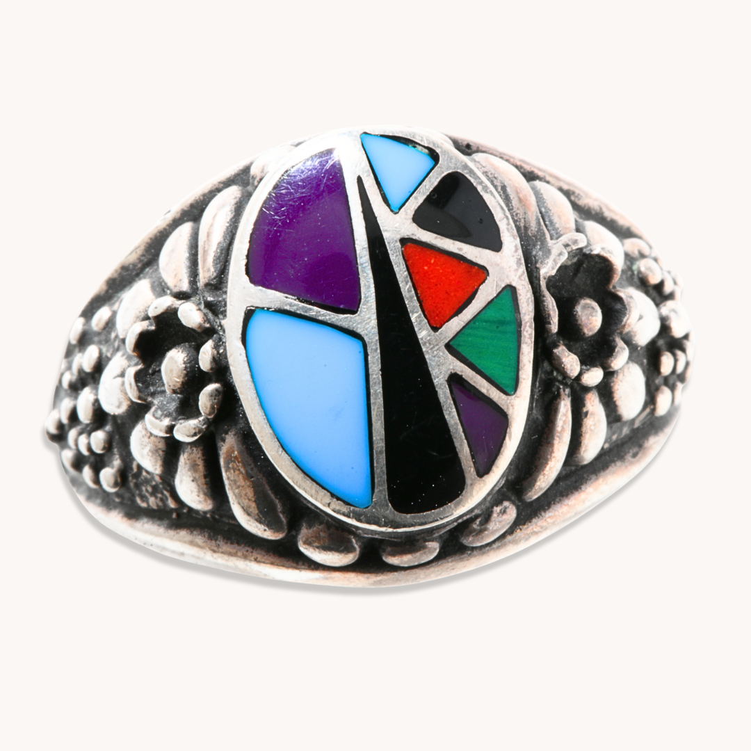 Vintage Multi-Stone Inlay Ring