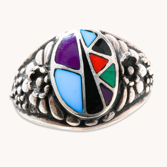 Vintage Multi-Stone Inlay Ring