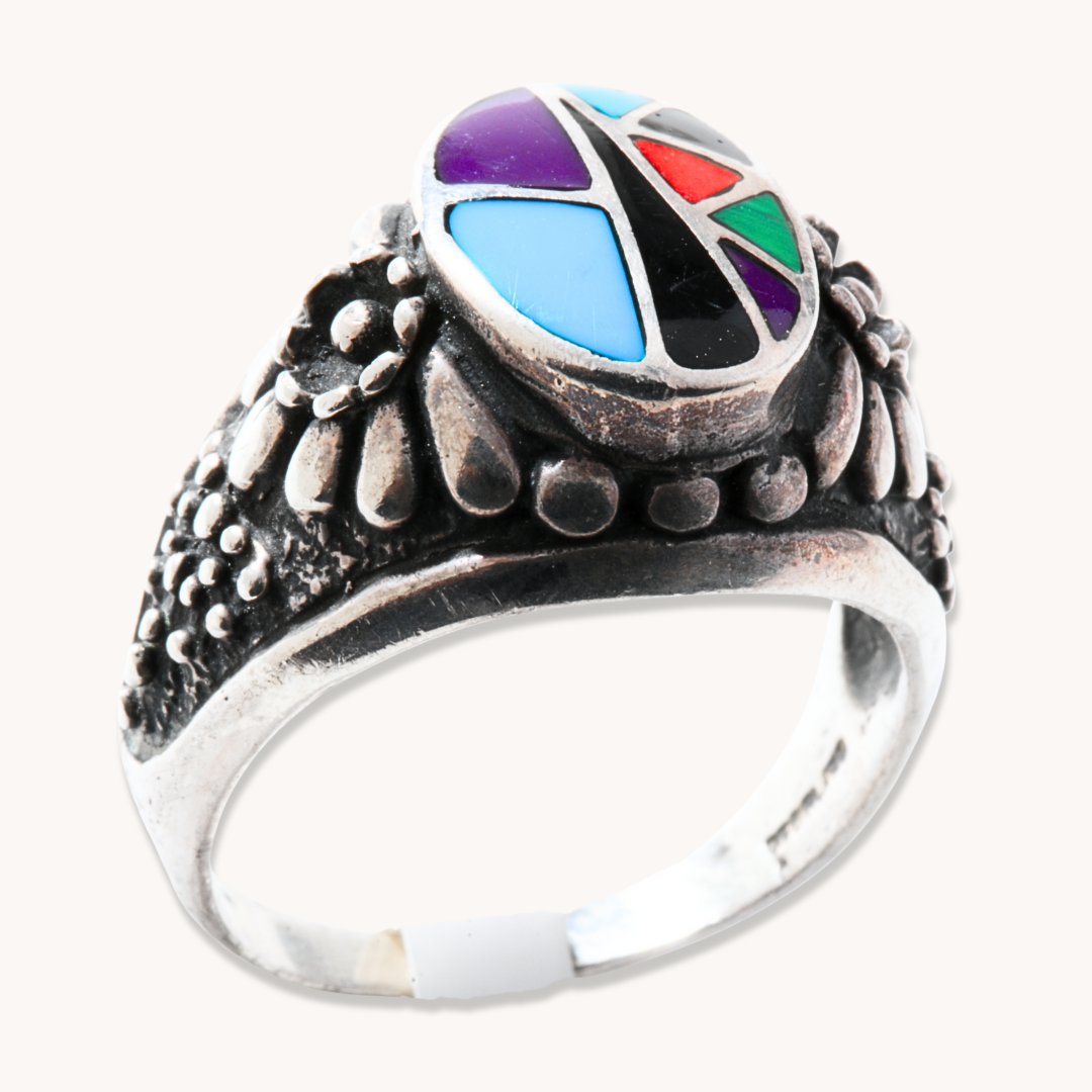 Vintage Multi-Stone Inlay Ring