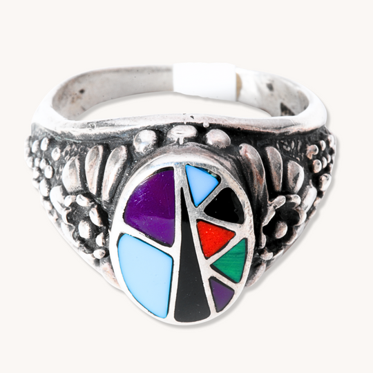 Vintage Multi-Stone Inlay Ring