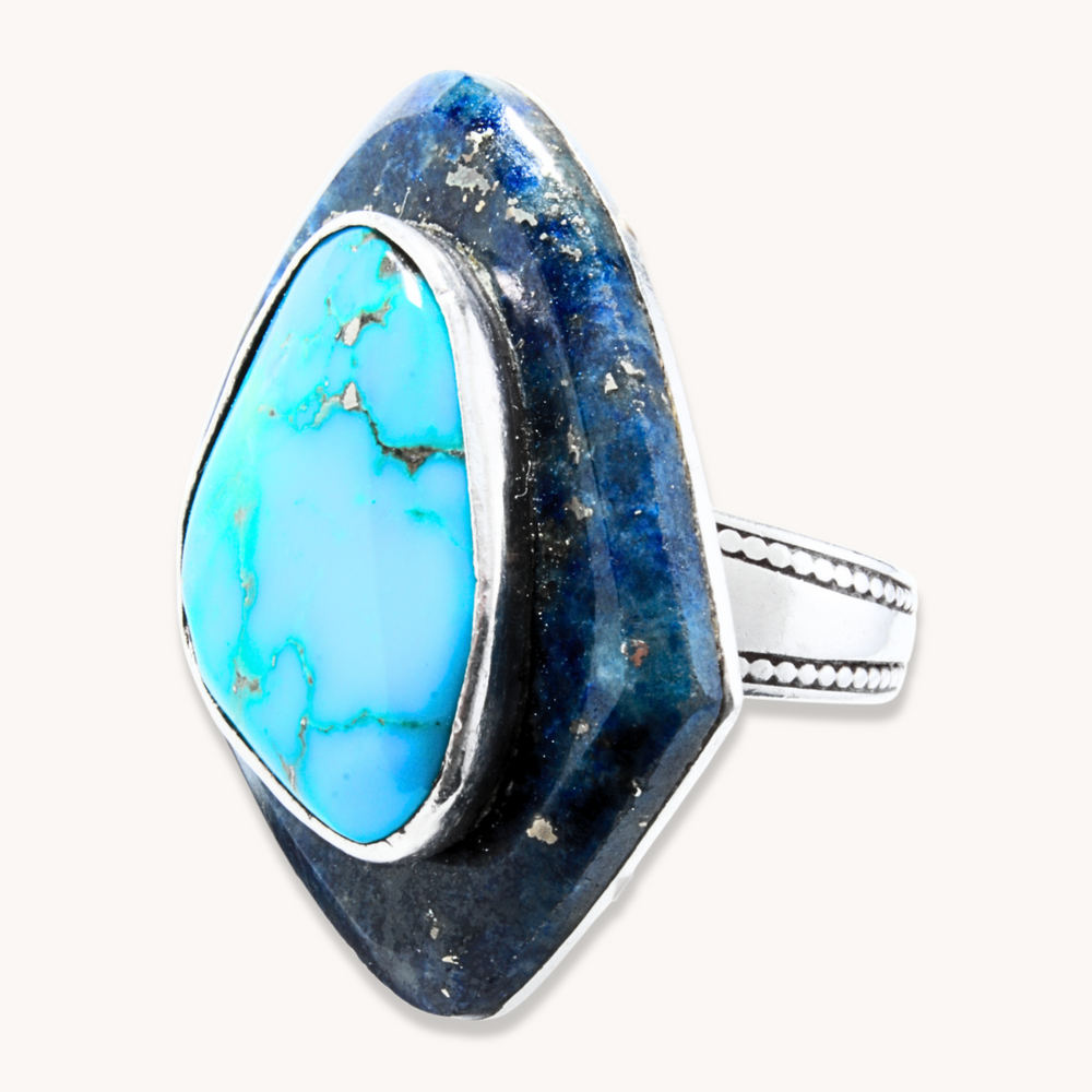 Vintage Turquoise and Lapis Ring