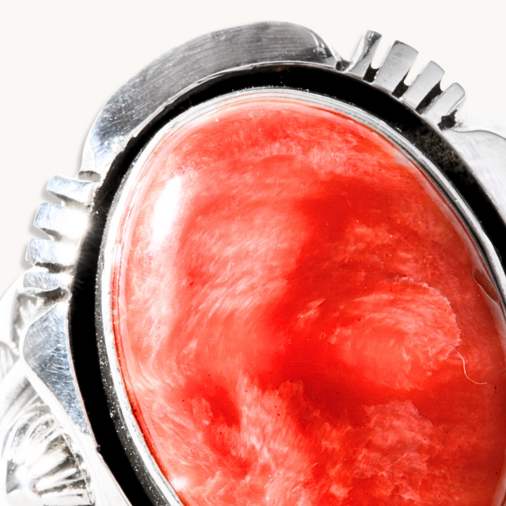 Spiny Oyster Ring with Saw-Work Border
